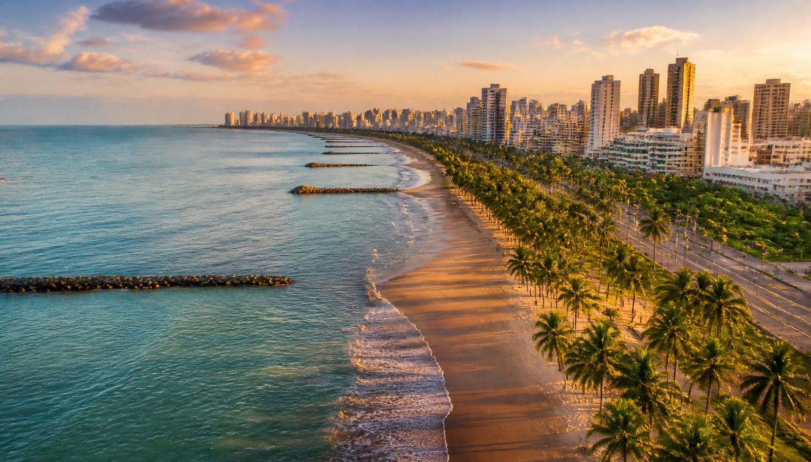 Coastline of the Recife metropolitan area in Pernambuco, Brazil